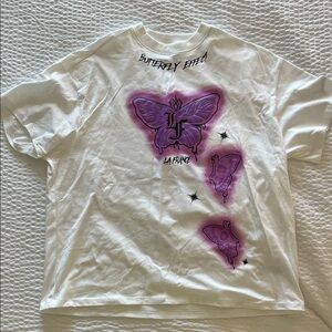 Puma White and Purple Butterfly Kids Tee